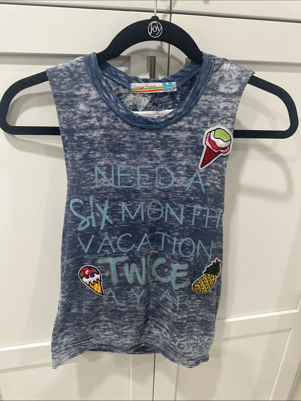 Vintage Havana Girls S Burnout Tank Top Need a Six Month Vacation Twice a Year